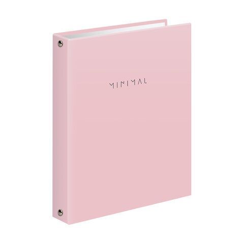 Тетрадь на кольцах А5 175х215мм, 120л, твердый картон, клетка, BRAUBERG Minimal pink, 404998