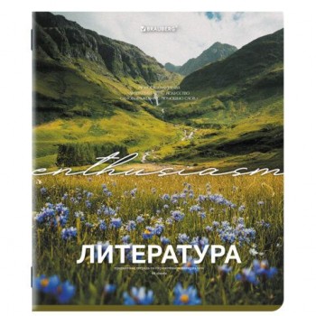 Тетрадь предметная КЛАССИКА ПРИРОДА 48л, обложка картон, ЛИТЕРАТУРА, линия, подсказ, BRAUBERG 10 шт., 405090
