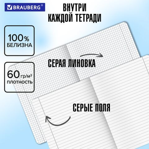 Тетради предметные, КОМПЛЕКТ 12 ПРЕДМЕТОВ, 48л, SoftTouch, BRAUBERG, РИТМ, 405181