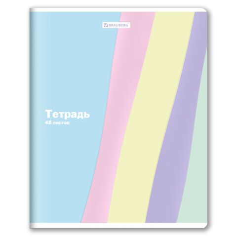 Тетрадь А5 48л. BRAUBERG 10 шт. скоба, клетка, выборочный лак, PASTEL, 405189