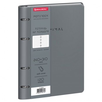 Тетрадь на кольцах БОЛЬШАЯ А4 240х310 120л, под кожу, BRAUBERG VISTA, Rhythm, 405202