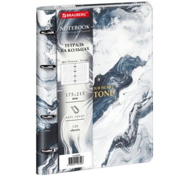 Тетрадь на кольцах А5 180х220, 120л, под кожу, BRAUBERG VISTA, Пернатые, 405207