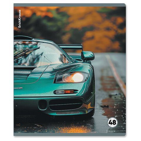 Тетрадь обложка пластик, А5 48л. скоба, клетка, ErichKrause, Rain Drive (микс в спайк, 63377