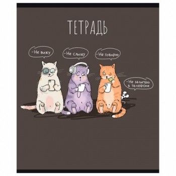 Тетрадь 24л. ПЗБМ 10 шт. клетка, выборочный лак, брайль, Умный мышонок (микс в спайке), 13881