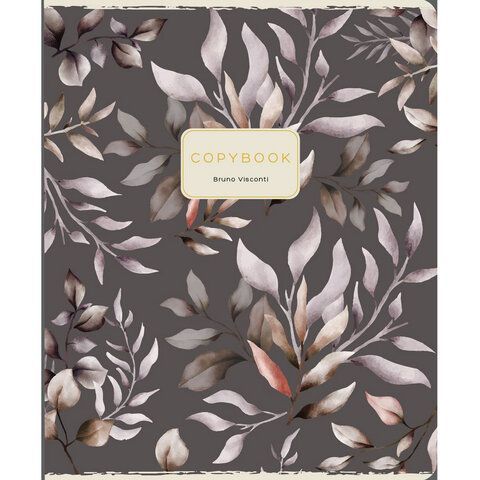 Тетрадь А5 48л. BRUNO VISCONTI скоба, клетка, Soft Touch, фольга, FLORAL PATTERN (5 в, 7-48-1371