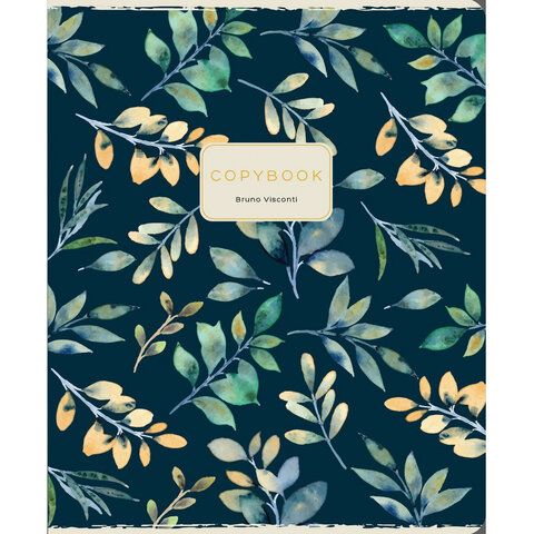Тетрадь А5 48л. BRUNO VISCONTI скоба, клетка, Soft Touch, фольга, FLORAL PATTERN (5 в, 7-48-1371
