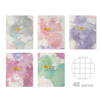 Тетрадь А5 48л. BRUNO VISCONTI скоба, клетка, Soft Touch, фольга, PRIMAVERA (5 видов), 7-48-1321