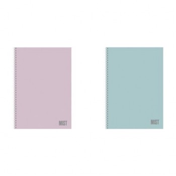Тетрадь А4 80л. HATBER гребень, клетка, Soft-touch ламинация, Mist (микс в спайке), 090095, 80Т4лВ1гр