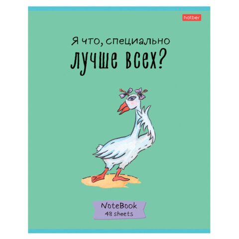Тетрадь А5 48л. HATBER 10 шт. скоба, клетка, обложка картон, Гусь-веселюсь_Выпуск №1 (микс), 078589, 48Т5В1