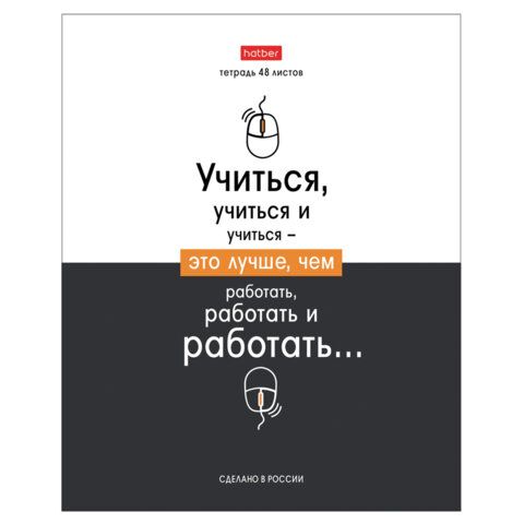 Тетрадь А5 48л. HATBER 10 шт. скоба, клетка, обложка картон, Люблю школу (микс в коробе), 078565, 48Т5В1