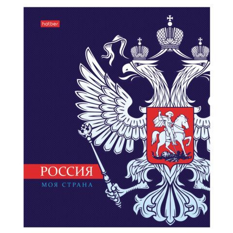 Тетрадь А5 48л. HATBER 10 шт. скоба, клетка, обложка картон, Я люблю Россию (микс в спайке), 088671, 48Т5В1