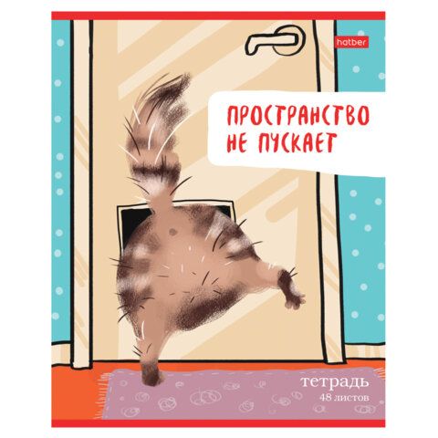 Тетрадь А5 48л. HATBER 10 шт. скоба, линия, обложка картон, Кот-обормот (микс в спайке), 080206, 48Т5В2
