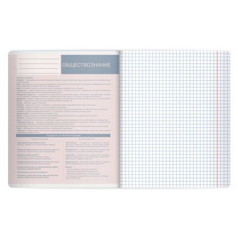 Тетрадь предметная MonoPastel 48л, пластиковая обложка, ОБЩЕСТВОЗНАНИЕ, клетка, подсказ, BRAUBERG 20 шт., 405502