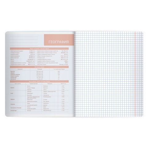 Тетрадь предметная MonoPastel 48л, пластиковая обложка, ГЕОГРАФИЯ, клетка, подсказ, BRAUBERG 20 шт., 405505