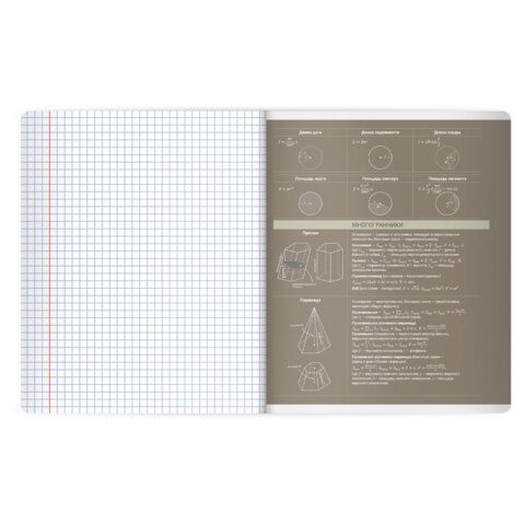 Тетрадь предметная MonoPastel 48л, пластиковая обложка, ГЕОМЕТРИЯ, клетка, подсказ, BRAUBERG 20 шт., 405506