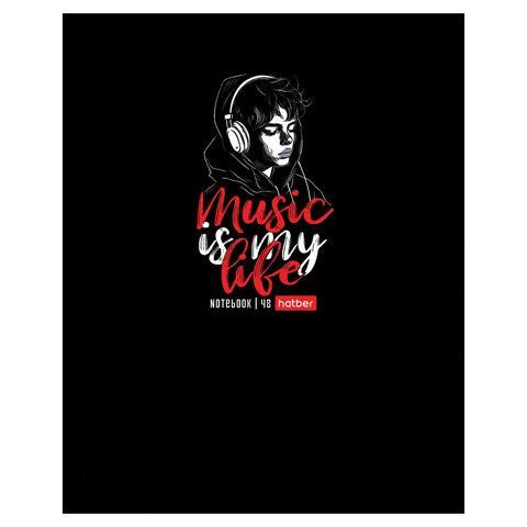 Тетрадь А5 48л. HATBER 25 шт. скоба, клетка, выборочный лак, Music is my life (микс в спайке), 091471, 48Т5вмВ1