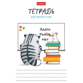 Тетрадь-словарь для записи иностранных слов А6 24л, скоба, линия, HATBER 20 шт., Кот Пирожок, 089999, 24Т6В5_33041
