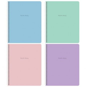 Тетради ДЭК А5 48 л. КОМПЛЕКТ 4 шт., BRAUBERG, гребень, клетка, 80 г/м2, SoftTouch, Minimal, 405579