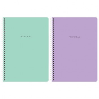 Тетради ДЭК А4 96 л. КОМПЛЕКТ 2 шт., BRAUBERG, гребень, клетка, 80 г/м2, SoftTouch, "Minimal", 405585