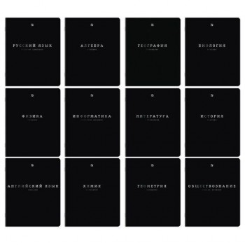 Тетради предметные, КОМПЛЕКТ 12 ПРЕДМЕТОВ, 48л, SoftTouch, 3D-фольга, BRAUBERG, BLACK GOLD, 405602