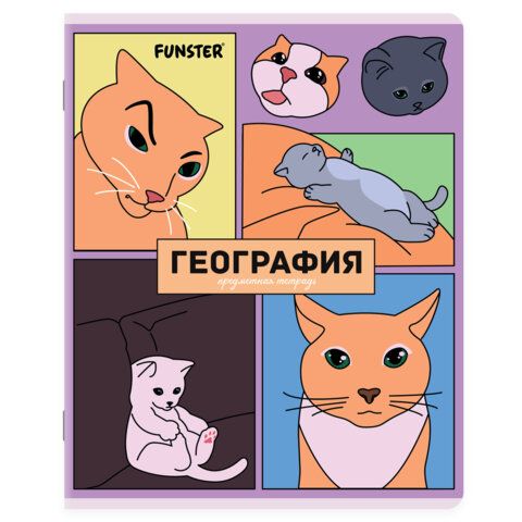Тетради предметные, КОМПЛЕКТ 12 ПРЕДМЕТОВ, 48л, TWIN лак, FUNSTER, МЕМНЫЕ КОТЫ, 405604