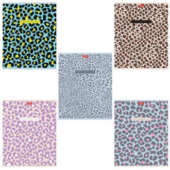 Тетрадь А5 48л. HATBER 25 шт. скоба, клетка, обложка картон, тиснение, LEO-принт (микс в спа, 48Т5тВ1