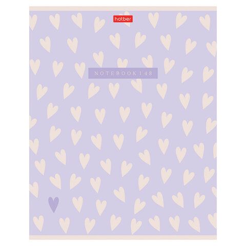 Тетрадь А5 48л. HATBER 25 шт. скоба, клетка, обложка картон, тиснение, LOVE IS... (микс в сп, 48Т5тВ1