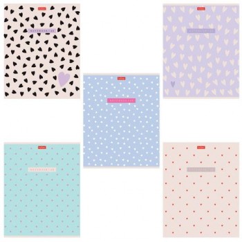 Тетрадь А5 48л. HATBER 25 шт. скоба, клетка, обложка картон, тиснение, LOVE IS... (микс в сп, 48Т5тВ1