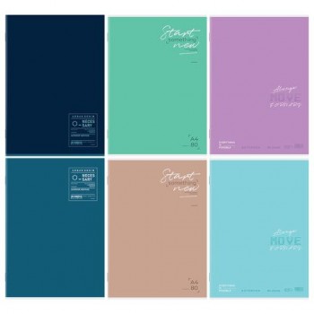 Тетрадь А4 80 л. STAFF 24 шт. College скоба, клетка, офсет №2 ЭКОНОМ, обложка картон, ОДНОТОННАЯ, 405616