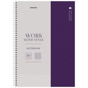 Тетрадь А4, 80 л., ОФИСМАГ, гребень, клетка, обложка картон, ОФИСНЫЙ СТИЛЬ, 405632