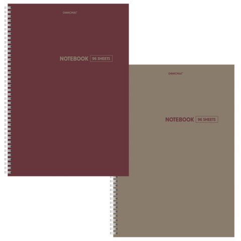 Тетрадь А4, 96 л., ОФИСМАГ, гребень, клетка, обложка картон, МОРАНДИ, 405635