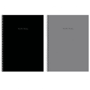 Тетрадь А4, 120 л., BRAUBERG, гребень, клетка, матовая ламинация, "Minimal Classic", 405640