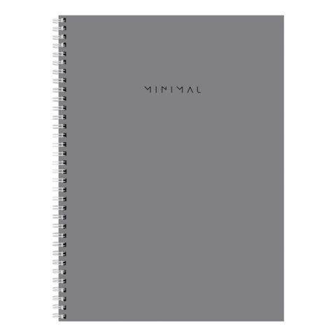 Тетрадь А4, 120 л., BRAUBERG, гребень, клетка, матовая ламинация, "Minimal Classic", 405640