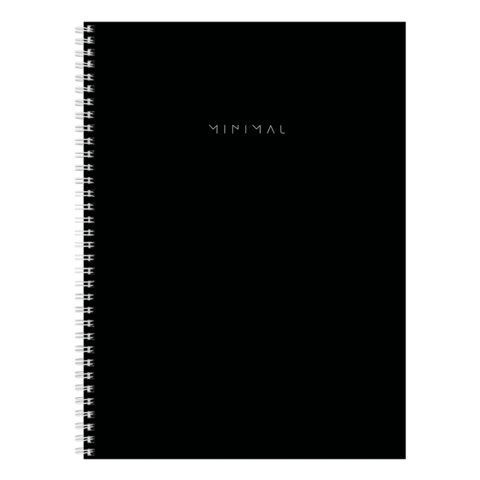 Тетрадь А4, 120 л., BRAUBERG, гребень, клетка, матовая ламинация, "Minimal Classic", 405640