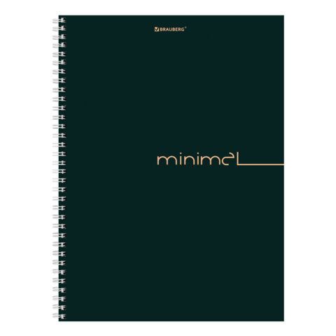 Тетрадь А4, 120 л., BRAUBERG, гребень, клетка, матовая ламинация, Минимал_Цвет, 405642