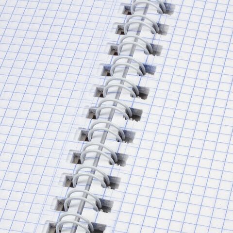 Тетрадь А4, 120 л., BRAUBERG, гребень, клетка, матовая ламинация, "Цветочный паттерн", 405646