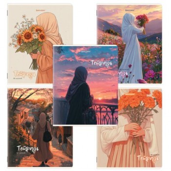 Тетрадь А5, 48 л., BRAUBERG 25 шт., скоба, клетка, матовая ламинация, Восточная девушка (микс в спайке), 405647