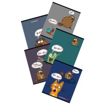 Тетрадь А5 48л. ПЗБМ 20 шт. скоба, клетка, матовая ламинация, УФ лак, конгрев, Бобр-Вау! (ми, 21504