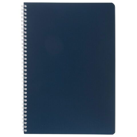 Тетрадь А4 96л. HATBER гребень, клетка, Soft-touch ламинация, SoloMatte_Сапфир, 09288, 96Т4лВ1гр