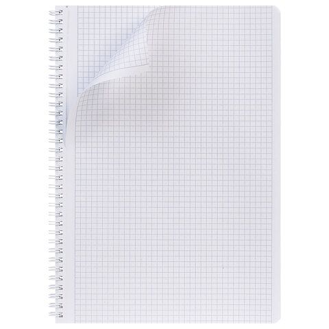 Тетрадь А4 96л. HATBER гребень, клетка, Soft-touch ламинация, SoloMatte_Черный бархат, 96Т4лВ1гр