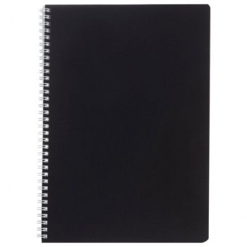 Тетрадь А4 96л. HATBER гребень, клетка, Soft-touch ламинация, SoloMatte_Черный бархат, 96Т4лВ1гр