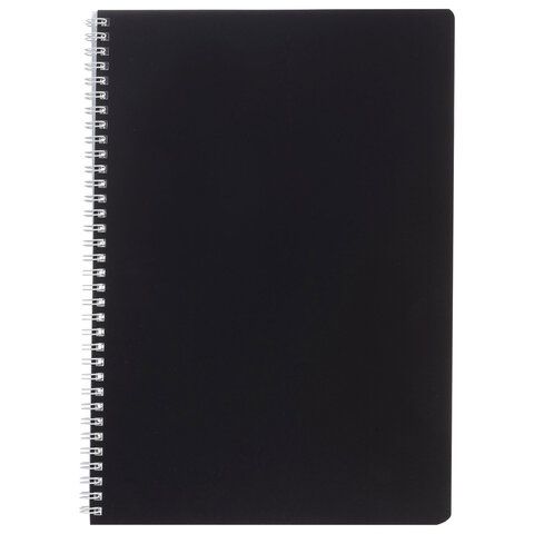 Тетрадь А4 96л. HATBER гребень, клетка, Soft-touch ламинация, SoloMatte_Черный бархат, 96Т4лВ1гр