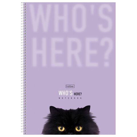 Тетрадь А4 96л. HATBER спираль, линия, матовая ламинация, Кто здесь? (микс в спайке),, 96Т4лВ2сп