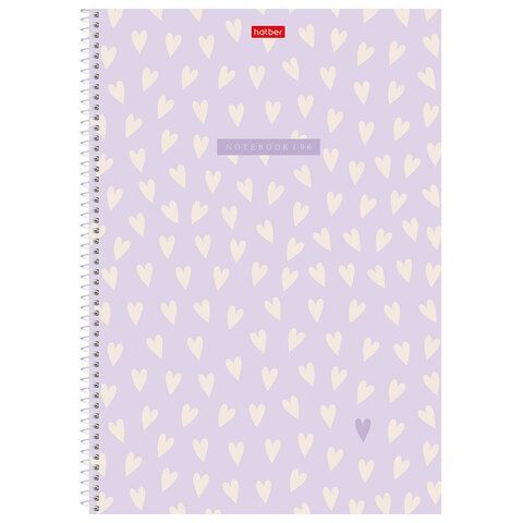 Тетрадь А4 96л. HATBER спираль, линия, тиснение, LOVE IS....(микс в спайке), 093597, 96Т4тВ2сп