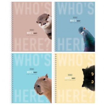 Тетрадь А5 48 л. HATBER 20 шт. гребень, клетка, Soft-touch ламинация, "Кто здесь?" (микс в спайке), 48Т5лВ1гр