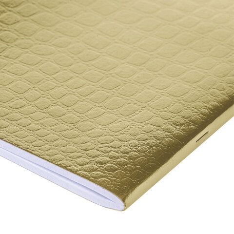 Тетрадь бумвинил А4 96л. скоба, офсет №1, клетка, ЗОЛОТО Metallic, тиснение CROCO, HA, 96Т4бвВ3