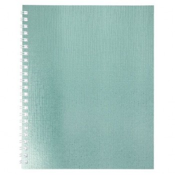 Тетрадь бумвинил А5 96л. гребень, офсет №1, клетка, МЯТА Metallic, HATBER 16 шт., 066857, 96Т5бвВ1гр