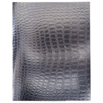 Тетрадь бумвинил А5 96л. скоба, офсет №1, клетка, с полями, HATBER 15 шт., СЕРЕБРО Metallic, 96Т5бвВ1