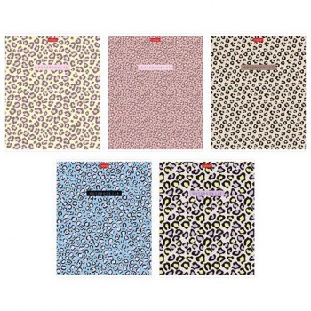 Тетрадь обложка пластик, А5 48л. скоба, клетка, HATBER 25 шт., LEO-принт (микс в спайке), 09, 48Т5В1пл