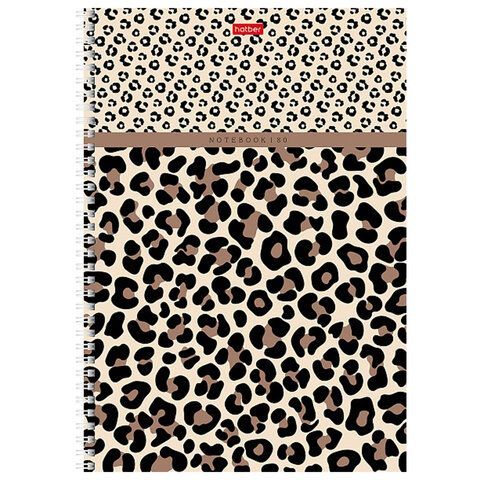 Тетрадь А4 80л. HATBER гребень, клетка, тиснение, LEO-принт (микс в спайке), 092755, 80Т4тВ1гр